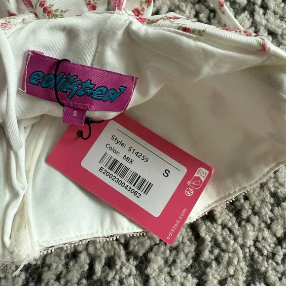 Edikted Floral Print Women's corset tank Top - Picture 3 of 3